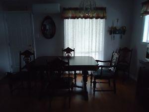 Antique Dining Table with 6 chairs.