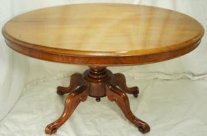 Antique Victorian Mahogany Oval Tilt-top Dining Table