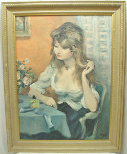 Beautiful Framed Print on Canvas Young Woman