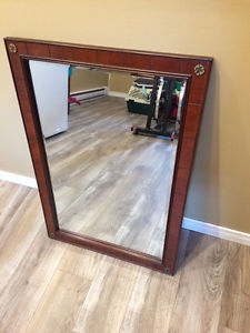 Bevel edge solid wood frame mirror