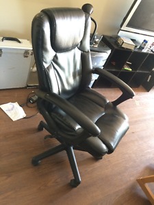 Black Leather **Adjustable** Office Chair