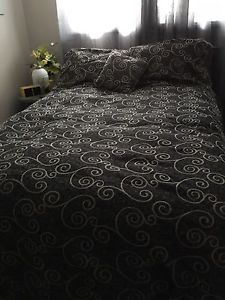 Charcoal grey double duvet cover and light weight duvet