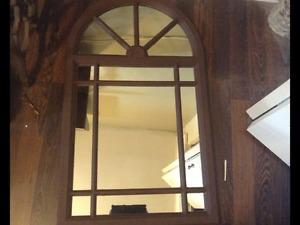 Composite framed arched mirror h 30" w 