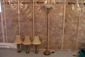 Foot lamp and three table lamps