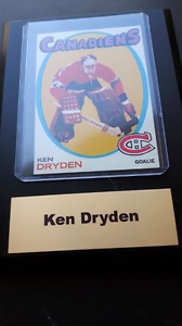 Ken Dryden Montreal Canadiens homemade hockey card plaque