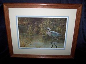  LIMITED EDITION PRINT "HERON" -FRAMED by ALFRED S.CHAU