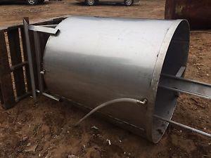 Large stainless steel tank.