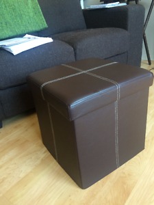 Leather storage cube