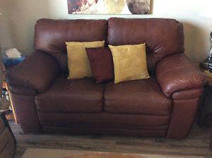 Real leather loveseat