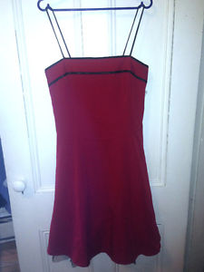 Red with Black Piping Rockabilly Dress *Holiday Dress*