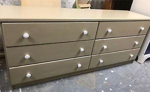 Refinished solid wood dresser