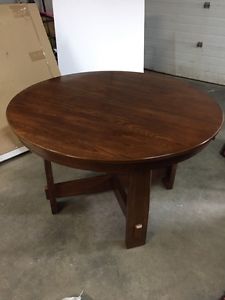 Round Walnut Dining Table 48" expandable
