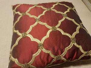 Silk beaded pillows