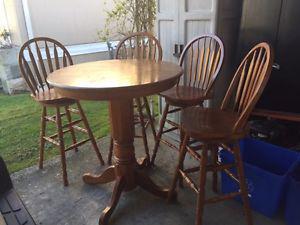 Solid Wood Dinette with 4 chairs
