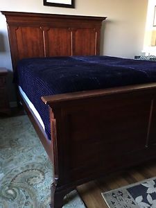 Solid wood queen bed frame