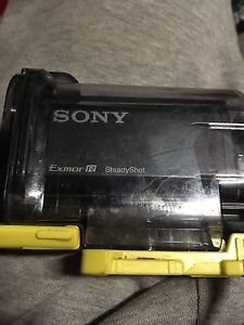 Sony action can with wrist watch