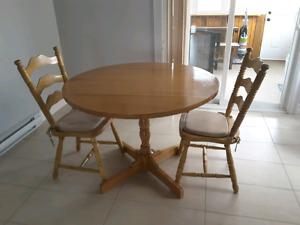 Table and chairs solid maple wood