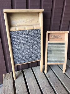 Two Antique Washboards