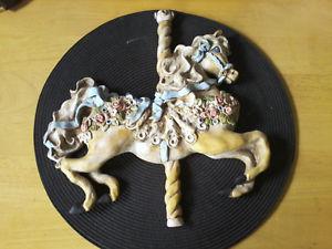 VINTAGE CAROUSEL HORSE WALL PLAQUE