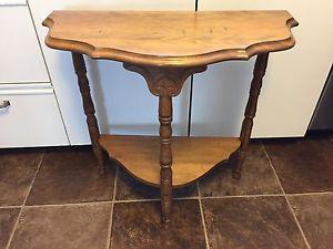 Vintage Solid Oak Half-Moon Table