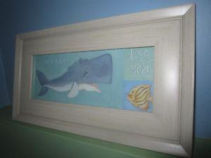 WHALE "LOVE AS DEEP AS THE SEA" PICTURE - LIKE NEW!
