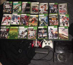 Xbox 360 E/21 Games/2 Controllers