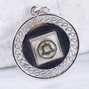 sterling silver bell disc charm pendant