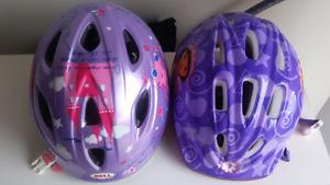 2 girls toddlers bike helmets