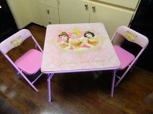 A PRINCESS TABLE AND 2 CHAIRS