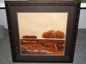 African Scene Picture in Frame 35" x 35"