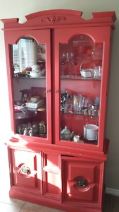 Antique Solid Oak China Cabinet