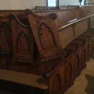Antique church pew section