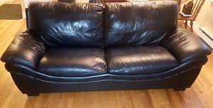 Black Leather Couch And Other Items