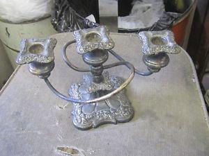 CIRCA s SILVERPLATE 3 CANDLE HOLDER $20 CANDLEABRA