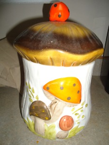 Ceramic Mushroom Shaped Cookie Jar