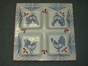 Ceramic Serving Dish - Roosters