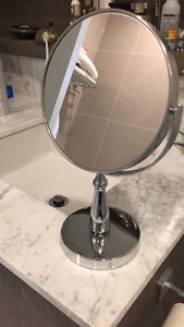 Chrome Vanity Stand Mirror - like new!