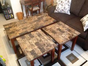 Coffee and Two End Table Set