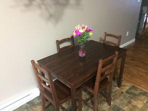 Dining table and chairs