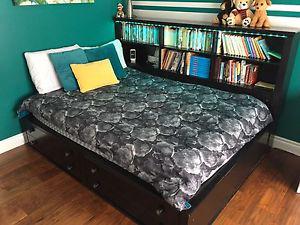 Double Bookcase Storage Bed