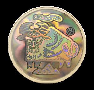  Face Value Hologram Gold Coin - Year of the Ox