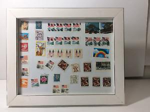 Framed collection of stamps
