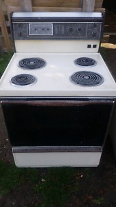 GE stove oven and Moffat Fridge