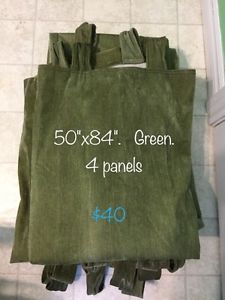 Green curtain panels