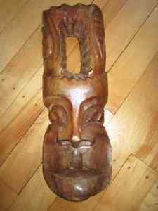Handcrafted wooden tribal mask