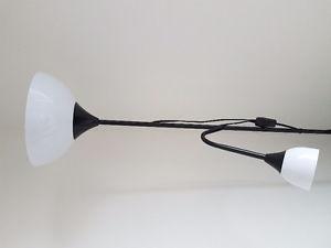 IKEA floor lamp, black with white shades