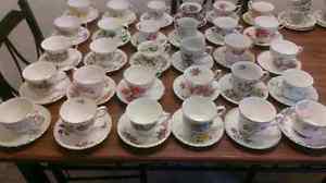 Large Lot of China Cups and Saucers