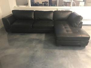 Large leather sectional, 2 piece