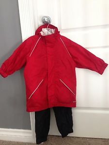 MEC kids size 3 rain jacket & bib style rain pants