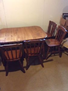 Maple table and four chairs